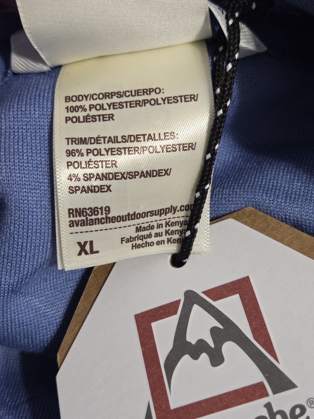 Avalanche Quilted Hoodie XL Blue Fleece Pullover Oversized Cozy Outdoor Sweat - Picture 6 of 7